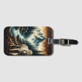 Majestueuze Bengaalse tijger in bergvallei Bagagelabel (Voorkant (horizontaal))