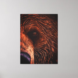 Majestueuze berenportretkunst – Close-up wilde die Canvas Afdruk