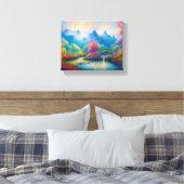 Majestueuze berg oase canvas afdruk (Insitu (Slaapkamer))