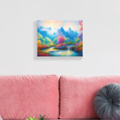 Majestueuze berg oase canvas afdruk (Insitu (Woonkamer))