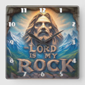 Majestueuze bergen: De Heer is mijn rots Vierkante Klok (Voorkant)
