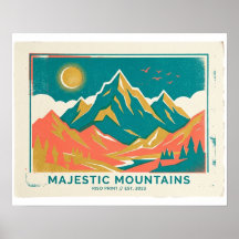 Majestueuze Bergen Riso print 