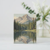 Majestueuze bergmeerreflectie briefkaart (Staand voorkant)