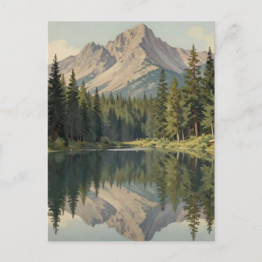 Majestueuze bergmeerreflectie briefkaart (Voorkant)