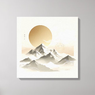 Majestueuze bergnatuur landschappelijke vreedzaamh canvas afdruk