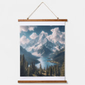 Majestueuze bergsereniteit hangend wandkleed (Voorkant)
