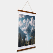 Majestueuze bergsereniteit hangend wandkleed (Gebogen)