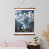 Majestueuze bergsereniteit hangend wandkleed (Slaapkamer)