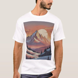 Majestueuze besneeuwde berglandschapskunst t-shirt