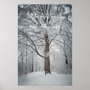 Majestueuze beuk in het winterbos poster