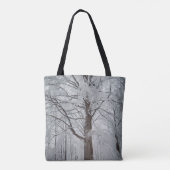 Majestueuze beukenboom in het winterbos tote bag (Achterkant)