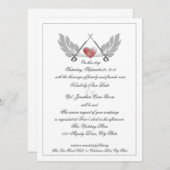 Majestueuze bewaakte hart bruiloft kaart (Voorkant / Achterkant)