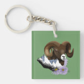 Majestueuze Bighorn Bruine Schaap Ram Groen Geberg Sleutelhanger (Voorkant)