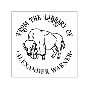 Majestueuze Bizon Buffalo #5 Bibliotheek Boeknaam Zelfinktende Stempel