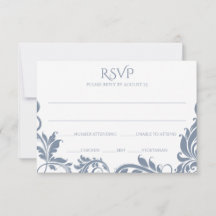 Majestueuze Bladeren RSVP Briefkaart | Stofblauw