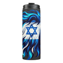 Majestueuze Blauwe Leeuw van Juda met Ster van Dav