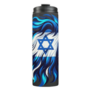 Majestueuze Blauwe Leeuw van Juda met Ster van Dav Thermosbeker