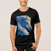 Majestueuze blauwe wolf met gloeiende ogen - Fanta Tri-Blend Shirt (Voorkant)