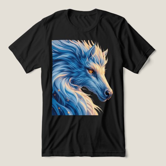 Majestueuze blauwe wolf met gloeiende ogen - Fanta Tri-Blend Shirt (Design voorkant)