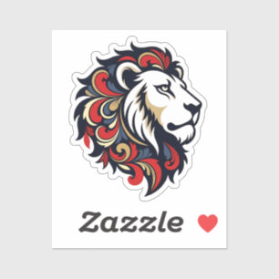 Majestueuze bloemleeuw - gestileerde koninklijke m sticker