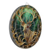 Majestueuze bok staren in een serene bos dartbord (Voorkant Links)