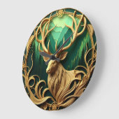 Majestueuze bok staren in een serene bos grote klok (Hoek)