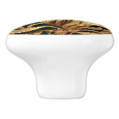 Majestueuze bok staren in een serene bos keramische knop (Zijkant)