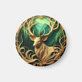 Majestueuze bok staren in een serene bos magneet (Voorkant)