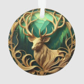 Majestueuze bok staren in een serene bos ornament (achterkant)