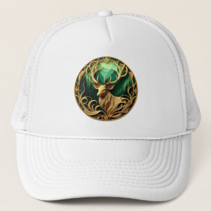Majestueuze bok staren in een serene bos trucker pet