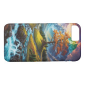 Majestueuze bomen, kleurrijke bergen en rivier Case-Mate iPhone case (Achterkant (Horizontaal))
