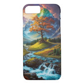 Majestueuze bomen, kleurrijke bergen en rivier Case-Mate iPhone case (Achterkant)