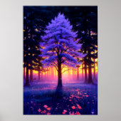 Majestueuze boom in het bos met Sunset's Charm Poster (Voorkant)