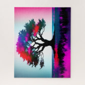 Majestueuze boom in weelderig groen veld legpuzzel (Verticaal)