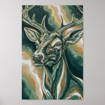 Majestueuze bos hert fijne kunst olieverfschilderi