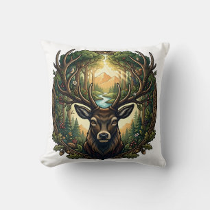 Majestueuze bos herten natuur dieren in het wild k kussen