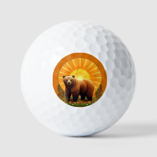 Majestueuze bruine beer golfballen (Voorkant)