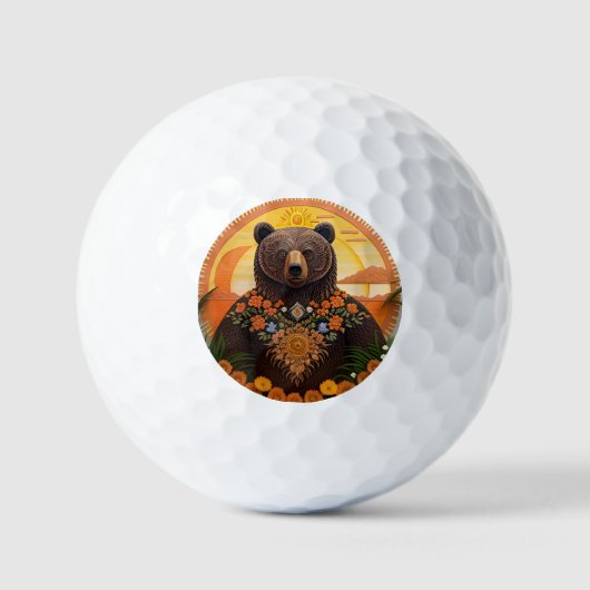Majestueuze bruine beer golfballen (Voorkant)