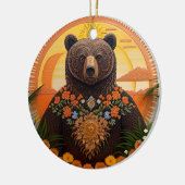 Majestueuze bruine beer  keramisch ornament (Links)