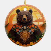 Majestueuze bruine beer  keramisch ornament (Achterkant)