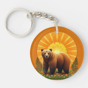 Majestueuze bruine beer sleutelhanger