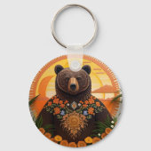 Majestueuze bruine beer sleutelhanger (Achterkant)