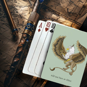 Majestueuze Bruine Fantasie Griffin Mythische Gryp Pokerkaarten