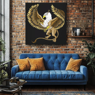 Majestueuze Bruine Fantasie Griffioen Mythische Gr Canvas Afdruk