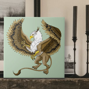 Majestueuze Bruine Fantasie Griffioen Mythische Gr Tegeltje