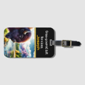 Majestueuze Buffalo bij de rustige rivier bij zons Bagagelabel (Voorkant (horizontaal))