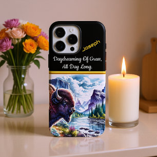 Majestueuze Buffalo bij een rustige rivier iPhone 16 Pro Max Hoesje