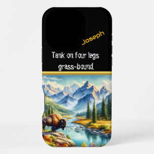 Majestueuze Buffalo bij een rustige rivier iPhone 16 Pro Max Hoesje