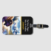 Majestueuze Buffalo bij een serene bergrivier Bagagelabel (Voorkant (horizontaal))