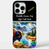Majestueuze Buffalo bij een serene bergrivier Case-Mate iPhone Case (Achterkant)